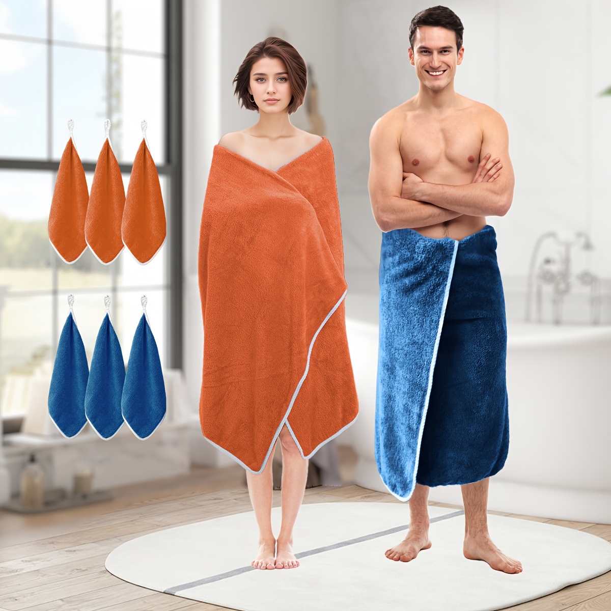 8-Pc Bath Towel Set: 2 XL Towels & 6 Soft, High-Absorbent Turban Towels 13 8-Pc Bath Towel Set: 2 XL Towels & 6
  Soft, High-Absorbent Turban Towels - Image 13