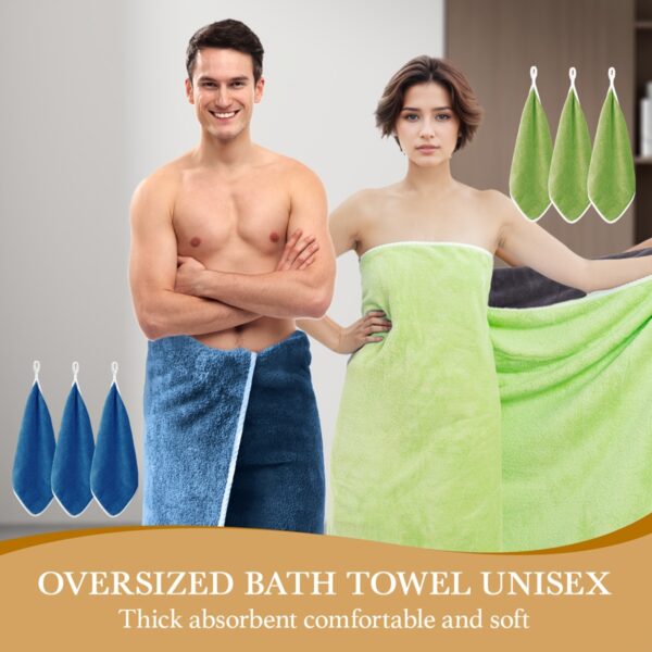 8-Pc Bath Towel Set: 2 XL Towels & 6
  Soft, High-Absorbent Turban Towels - Image 7
