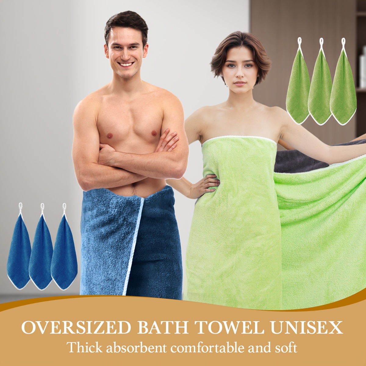 8-Pc Bath Towel Set: 2 XL Towels & 6 Soft, High-Absorbent Turban Towels 7 8-Pc Bath Towel Set: 2 XL Towels & 6
  Soft, High-Absorbent Turban Towels - Image 7