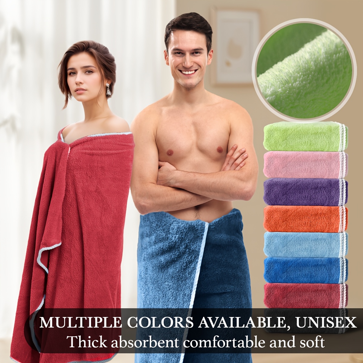 8-Pc Bath Towel Set: 2 XL Towels & 6 Soft, High-Absorbent Turban Towels 3 8-Pc Bath Towel Set: 2 XL Towels & 6
  Soft, High-Absorbent Turban Towels - Image 3