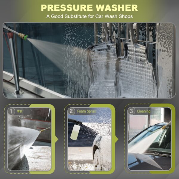 4800PSI Electric Pressure Washer: 25FT
  Hose, Foam Cannon, 4 Nozzles - Image 9