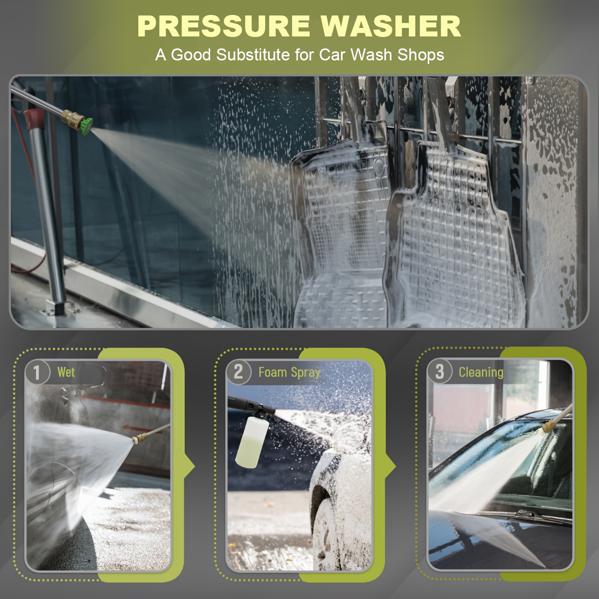 4800PSI Electric Pressure Washer: 25FT Hose, Foam Cannon, 4 Nozzles 9 4800PSI Electric Pressure Washer: 25FT
  Hose, Foam Cannon, 4 Nozzles - Image 9