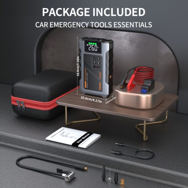 4000A Portable Car Jump Starter &
  Wireless Tire Inflator Air Compressor - Image 10