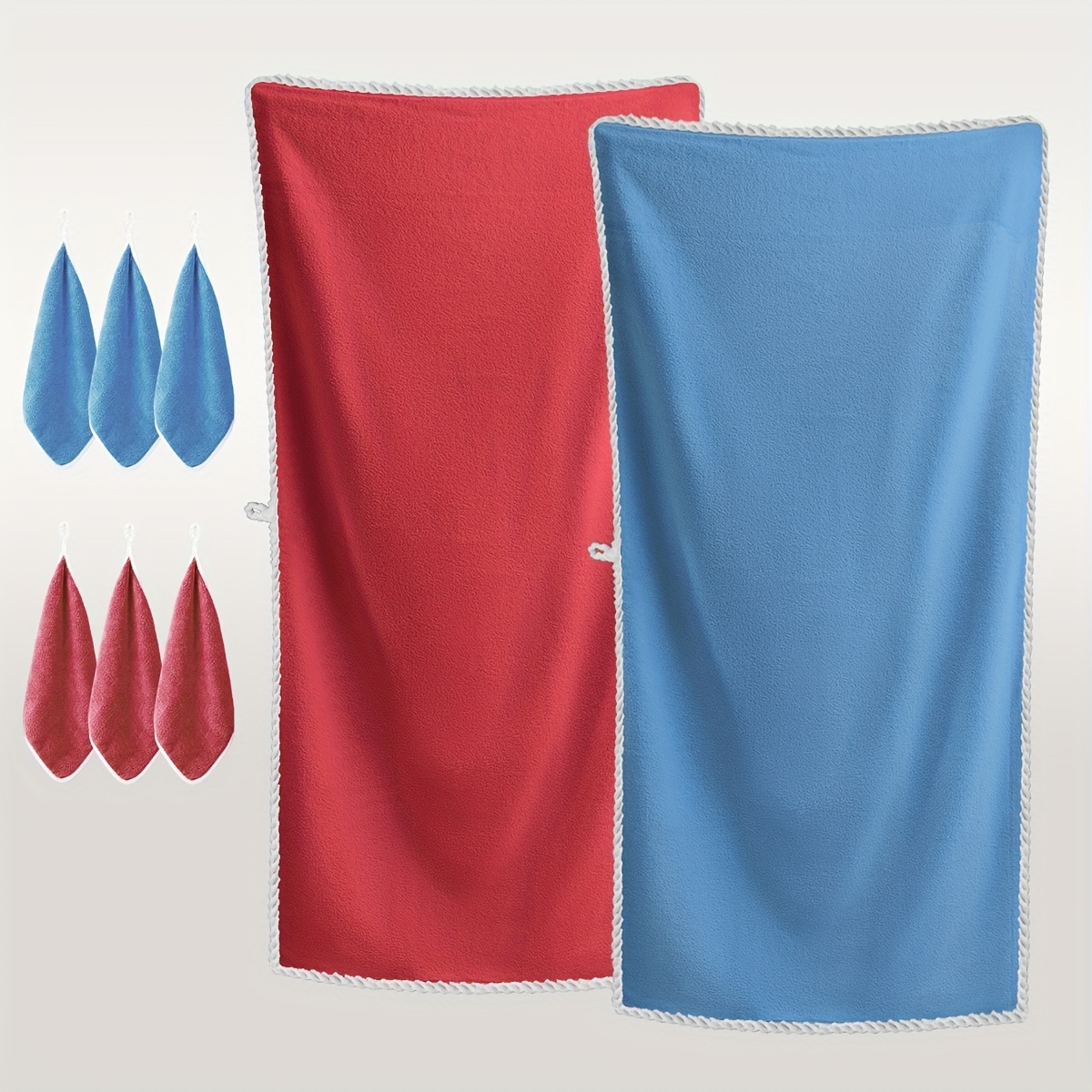 8-Pc Bath Towel Set: 2 XL Towels & 6 Soft, High-Absorbent Turban Towels 4 8-Pc Bath Towel Set: 2 XL Towels & 6
  Soft, High-Absorbent Turban Towels - Image 4