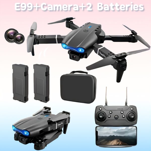 E88 Foldable RC Drone with Camera, APP
  Control, Real-Time Video (2 Batteries) - Image 9