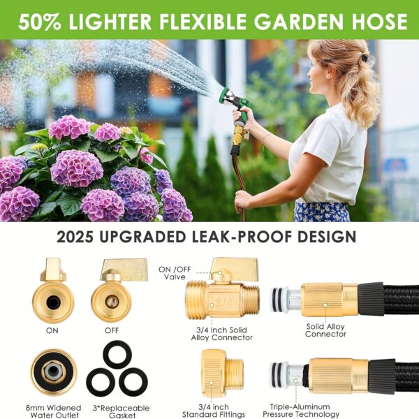 100ft Heavy-Duty Garden Hose: Solid
  Brass, Non-Expandable, Leakproof - Image 6