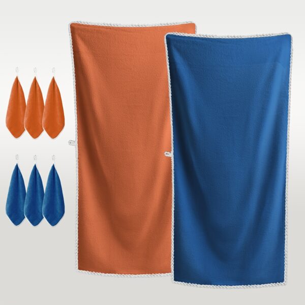 8-Pc Bath Towel Set: 2 XL Towels & 6
  Soft, High-Absorbent Turban Towels - Image 6