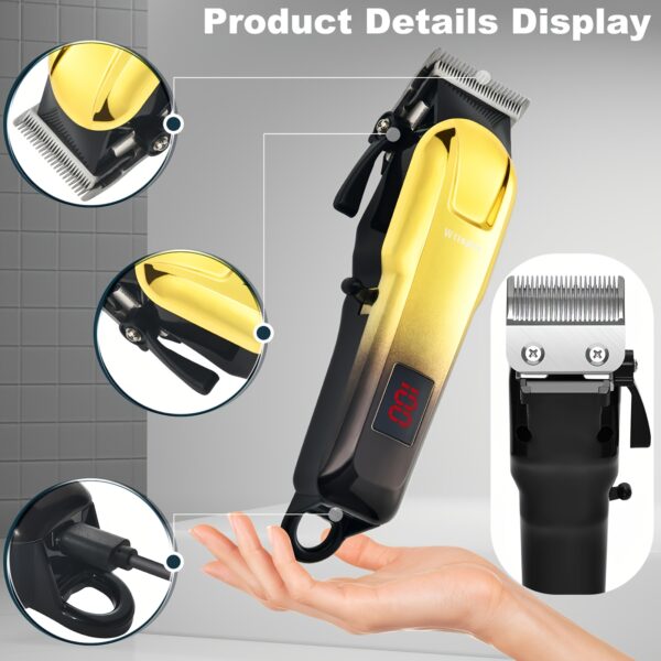 Professional Golden Hair Clipper &
  Trimmer Set for Men (3-Piece) - Image 11