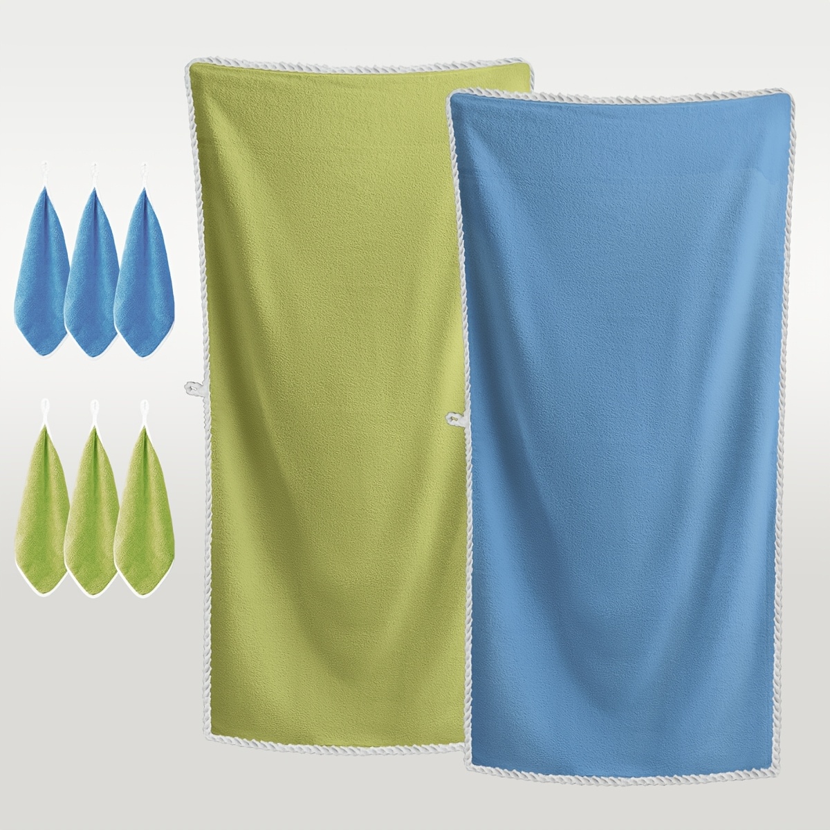 8-Pc Bath Towel Set: 2 XL Towels & 6 Soft, High-Absorbent Turban Towels 10 8-Pc Bath Towel Set: 2 XL Towels & 6
  Soft, High-Absorbent Turban Towels - Image 10