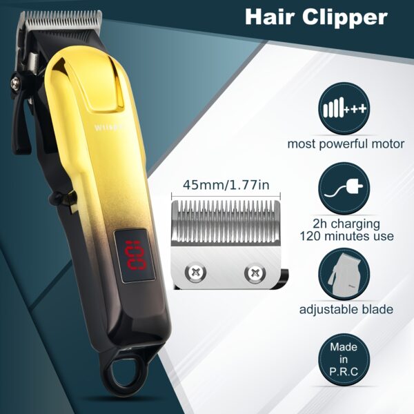 Professional Golden Hair Clipper &
  Trimmer Set for Men (3-Piece) - Image 12
