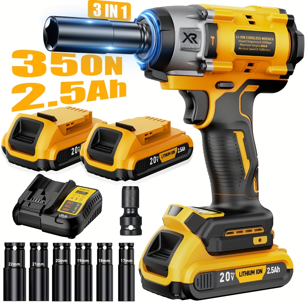 20V Brushless Impact Wrench (350N.m) Kit: 2 Batteries, 12 Sockets, 3300RPM 11 20V Brushless Impact Wrench (350N.m) Kit:
  2 Batteries, 12 Sockets, 3300RPM - Image 11