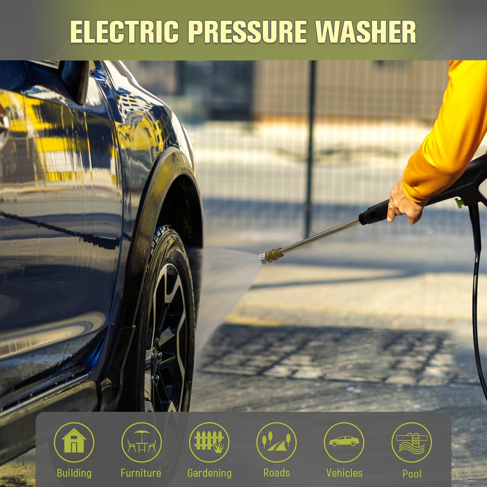 4800PSI Electric Pressure Washer: 25FT Hose, Foam Cannon, 4 Nozzles 2 4800PSI Electric Pressure Washer: 25FT
  Hose, Foam Cannon, 4 Nozzles - Image 2