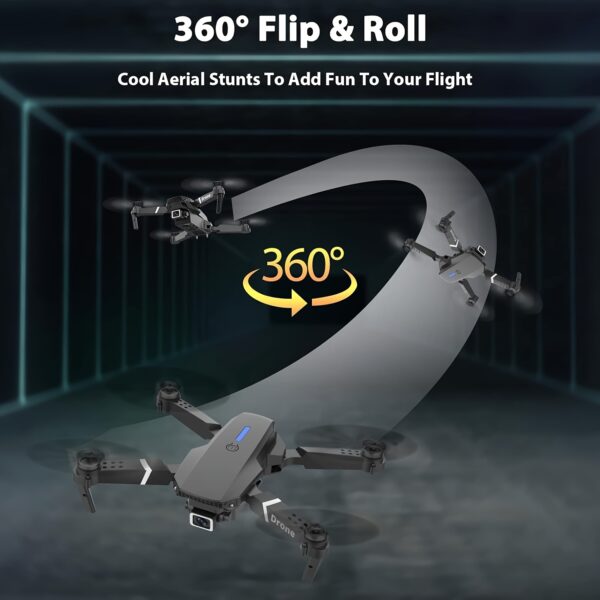 E88 Foldable RC Drone with Camera, APP
  Control, Real-Time Video (2 Batteries) - Image 12