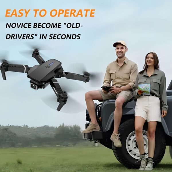 E88 Foldable RC Drone with Camera, APP
  Control, Real-Time Video (2 Batteries) - Image 13