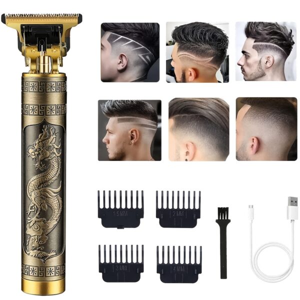 Professional Golden Hair Clipper &
  Trimmer Set for Men (3-Piece) - Image 8