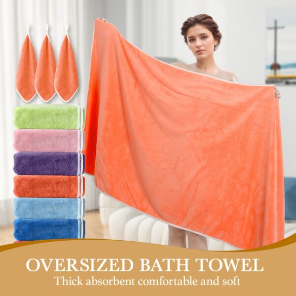 8-Pc Bath Towel Set: 2 XL Towels & 6
  Soft, High-Absorbent Turban Towels - Image 12