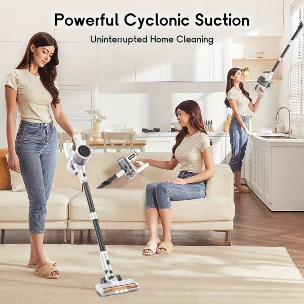 Cordless Stick Vacuum: 45kPa Power,
  Anti-Tangle, Lightweight for Pet Hair - Image 2