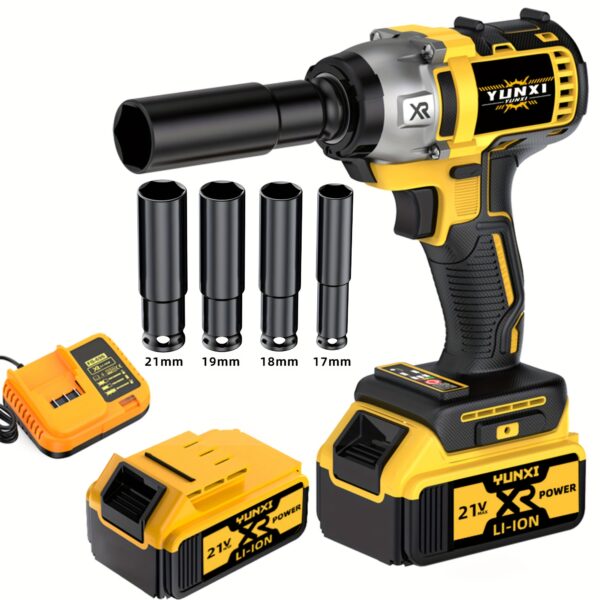 21V Brushless Cordless Impact Wrench Kit:
  4000mAh Battery & Toolbox - Image 7