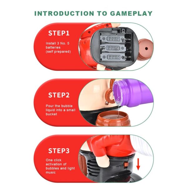 Santa Claus Bubble Machine:
  Battery-Powered Christmas Toy for Kids - Image 3