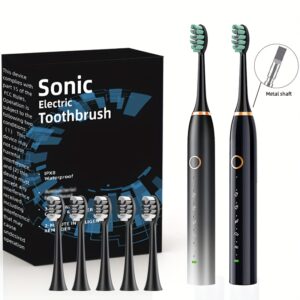 Rechargeable Sonic Toothbrush: 5
  Heads,  Deep Clean & Travel Ready