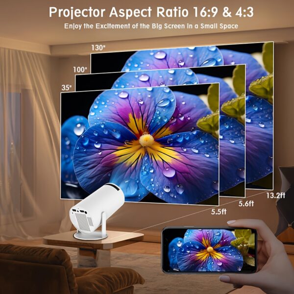 1080P Portable Mini Projector: WiFi,  Bluetooth, Home Theater Ready - Image 3