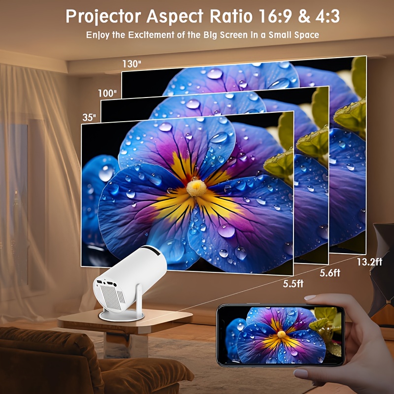 1080P Portable Mini Projector: WiFi,  Bluetooth, Home Theater Ready 3 1080P Portable Mini Projector: WiFi,  Bluetooth, Home Theater Ready - Image 3