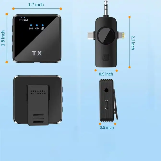 Wireless Microphone F11-2 for YouTube | 30H Charging Case + Noise Cancelling