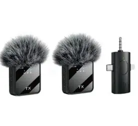 Wireless Microphone F11-2 for YouTube | 30H Charging Case + Noise Cancelling