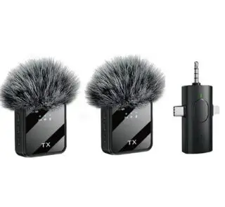 Wireless Microphone F11-2 for YouTube | 30H Charging Case + Noise Cancelling