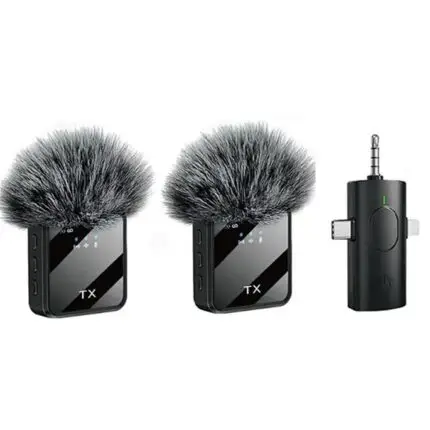 Wireless Microphone F11-2 for YouTube | 30H Charging Case + Noise Cancelling