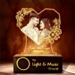 ZOCI VOCI personalized LED photo frame with BT speaker – engraved lamp