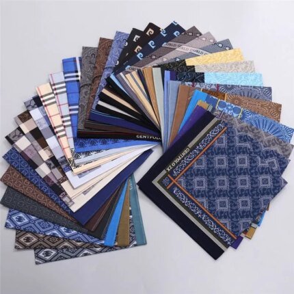 3-piece men's pure cotton printed plaid handkerchief set