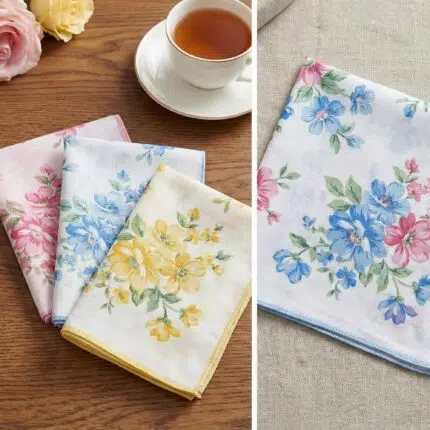 24-pack floral handkerchiefs for women – cotton hankies assorted prints