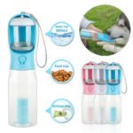 3-in-1 Portable Dog Water Bottle – Travel Feeder with Poop Bag Dispenser
