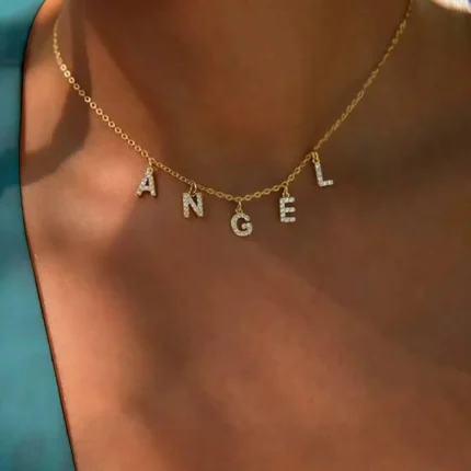 Personalized initial necklace – gold stainless steel letter pendant