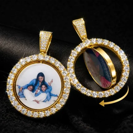 Custom photo pendant necklace – silver gold 18-24 inch chain