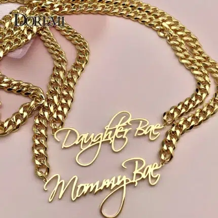DOREMI 8mm Cuban chain custom name pendant necklace