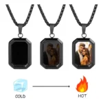 Couples photo necklace – personalized stainless steel pendant