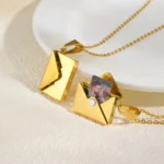 Photo locket necklace – envelope shape personalized pendant